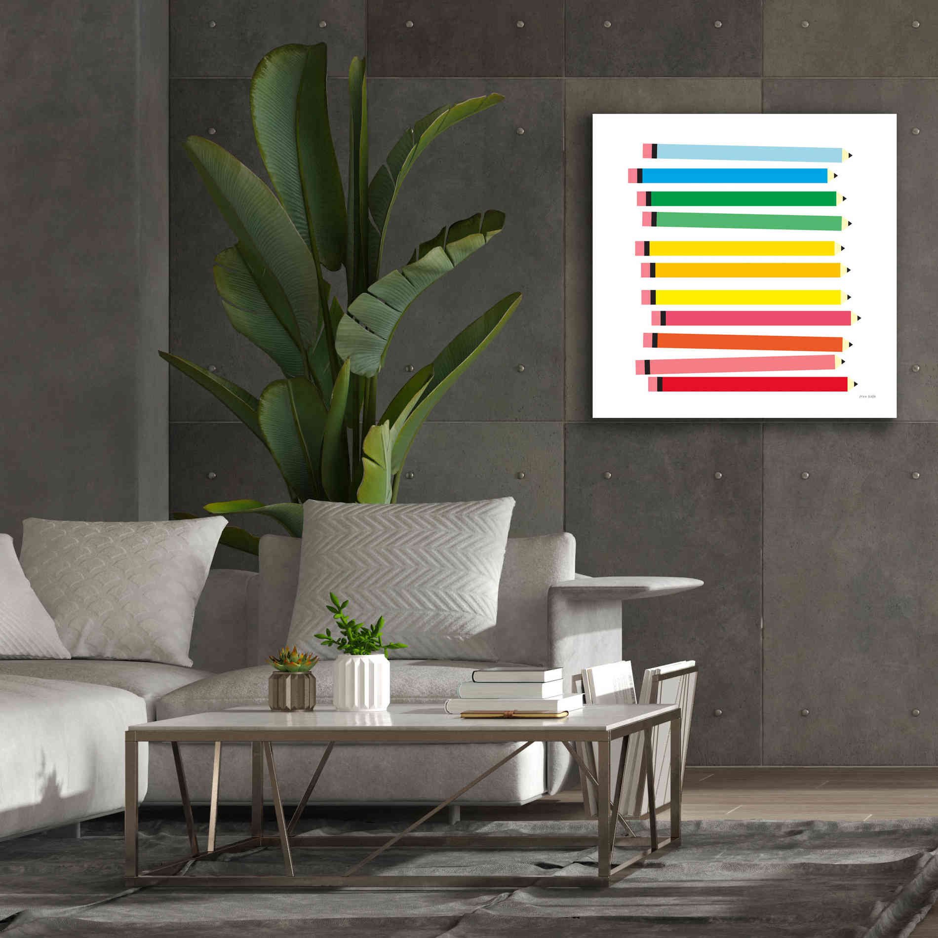 'Colored Pencils' by Ann Kelle Designs, Canvas Wall Art,37 x 37