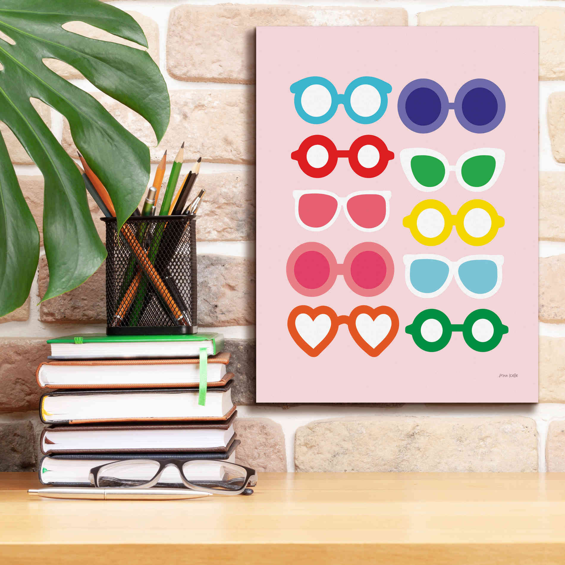 'Sunglasses for All' by Ann Kelle Designs, Canvas Wall Art,12 x 16