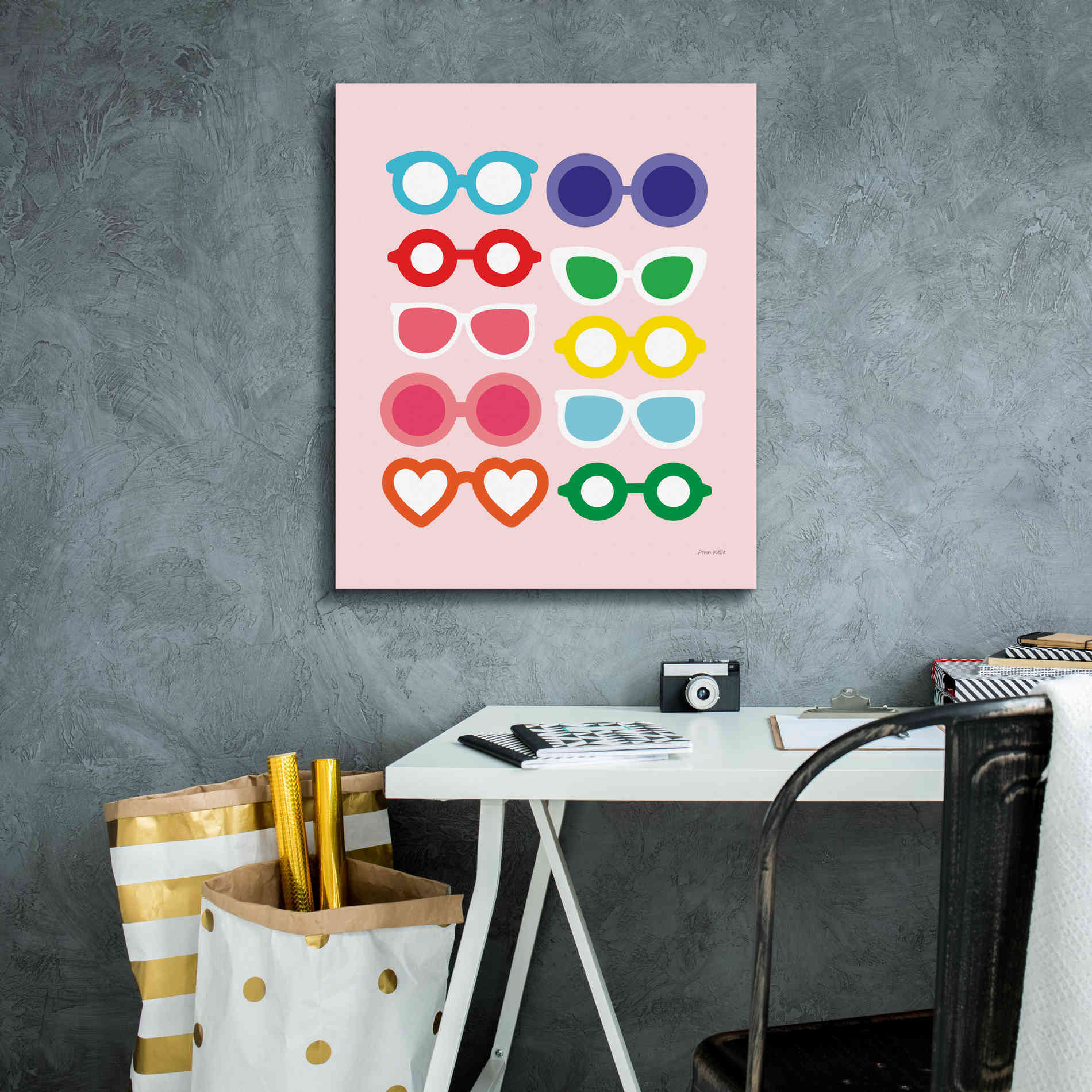 'Sunglasses for All' by Ann Kelle Designs, Canvas Wall Art,20 x 24