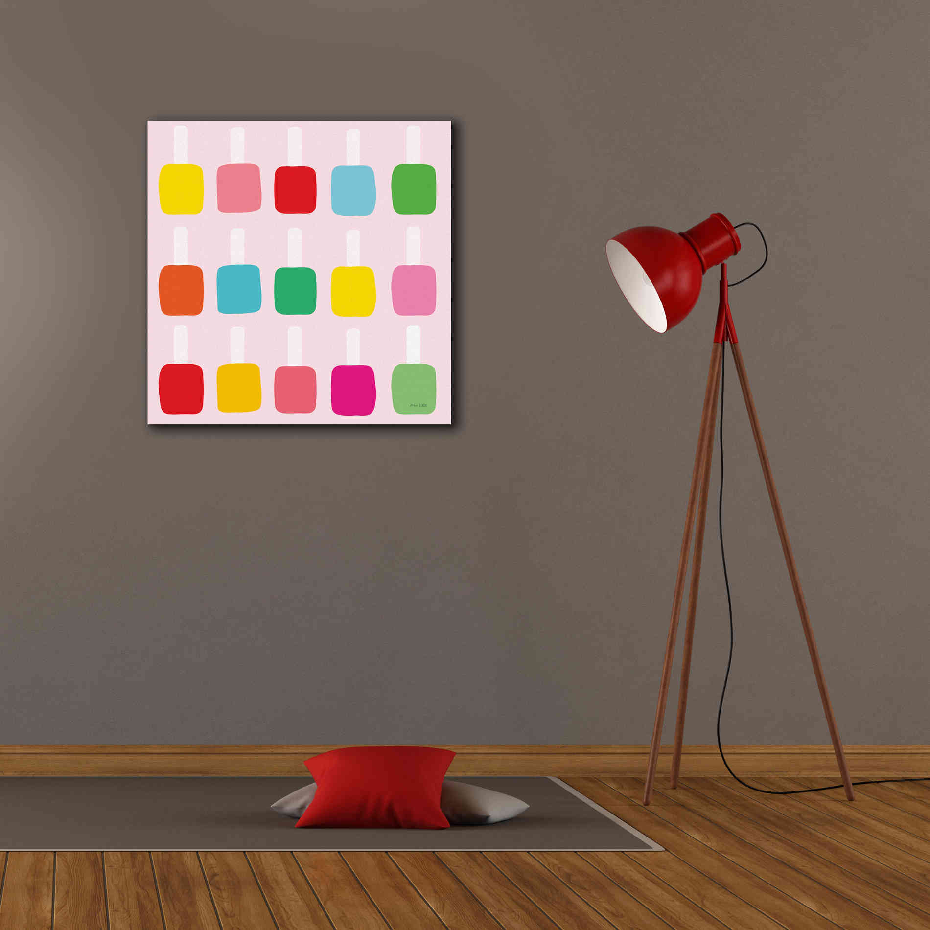'Nail Polish Fun' by Ann Kelle Designs, Canvas Wall Art,26 x 26