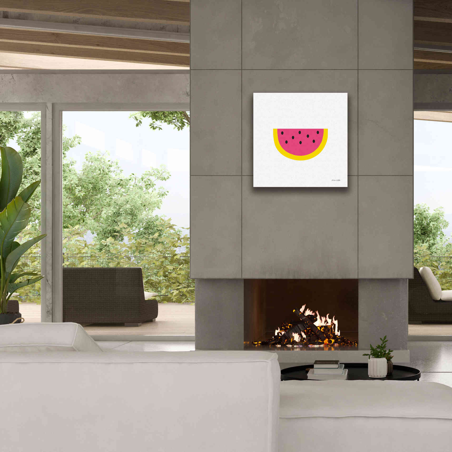 'Watermelon' by Ann Kelle Designs, Canvas Wall Art,26 x 26