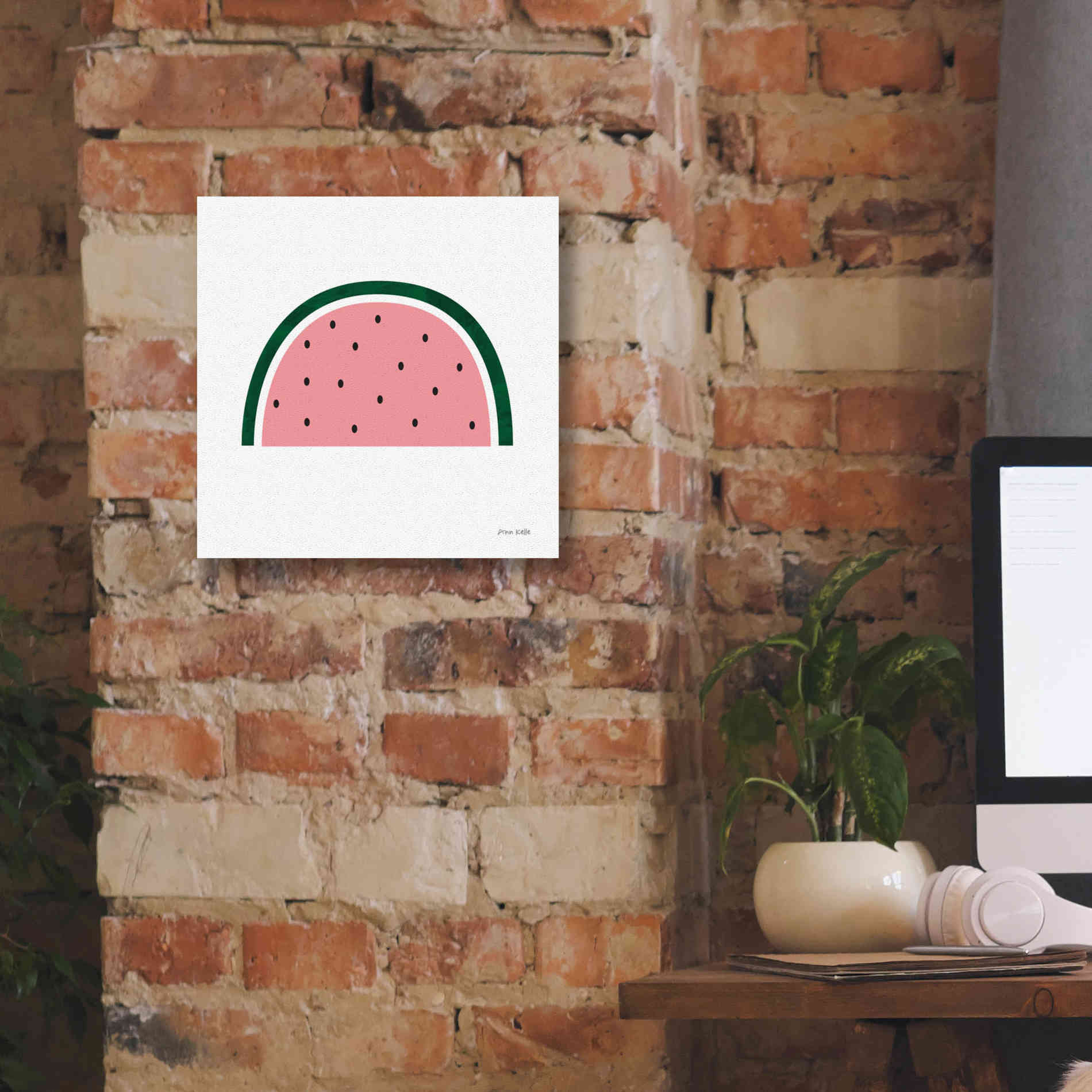 'Watermelon 2' by Ann Kelle Designs, Canvas Wall Art,12 x 12