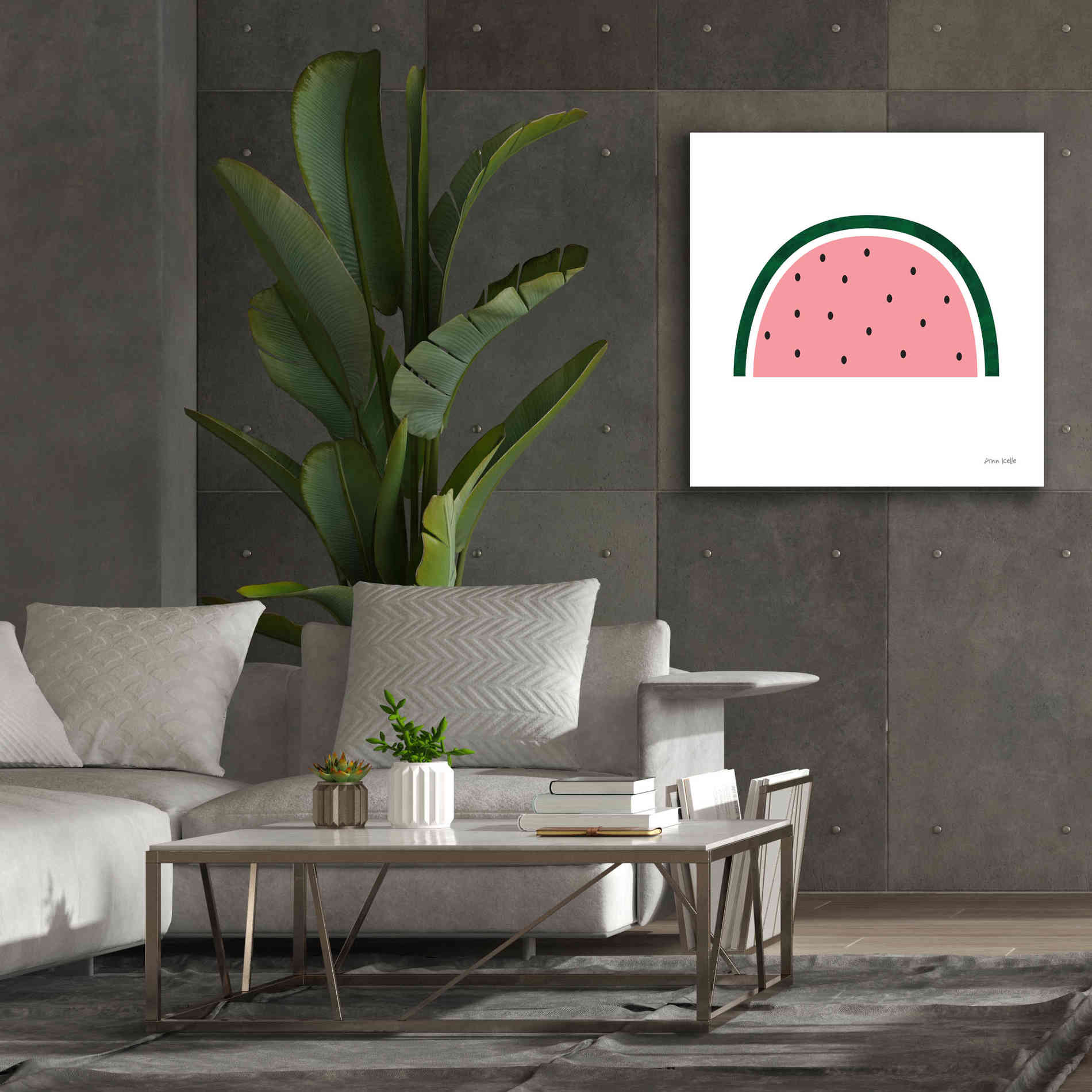 'Watermelon 2' by Ann Kelle Designs, Canvas Wall Art,37 x 37