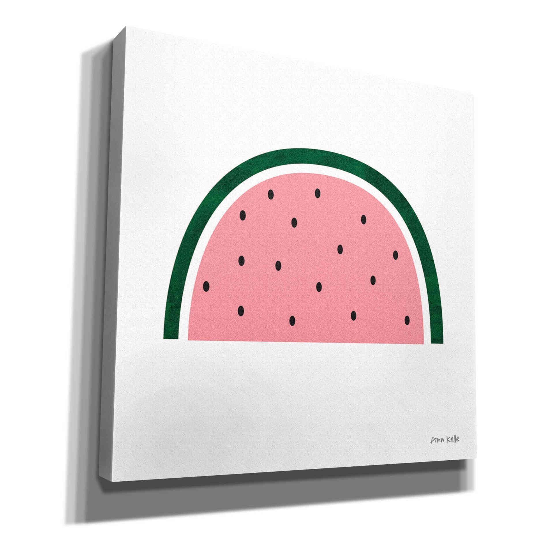 'Watermelon 2' by Ann Kelle Designs, Canvas Wall Art,12x12x1.1x0,18x18x1.1x0,26x26x1.74x0,37x37x1.74x0