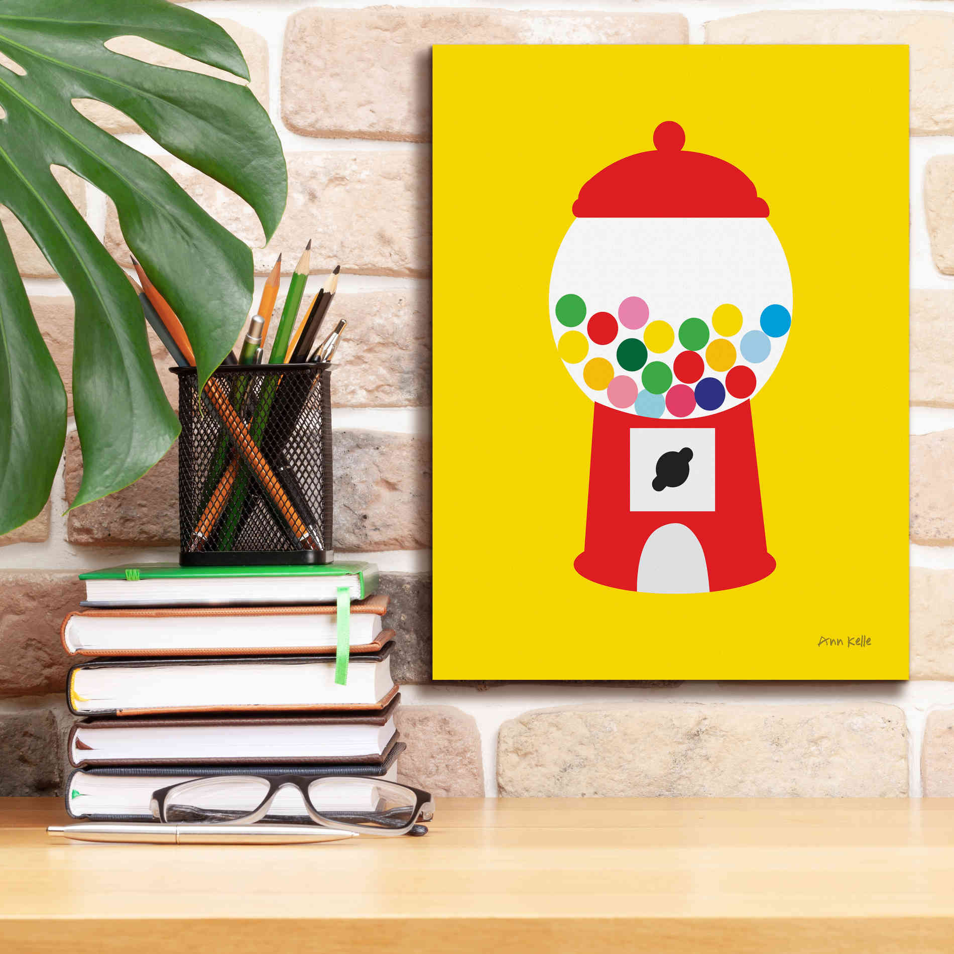 'Gumball Machine' by Ann Kelle Designs, Canvas Wall Art,12 x 16