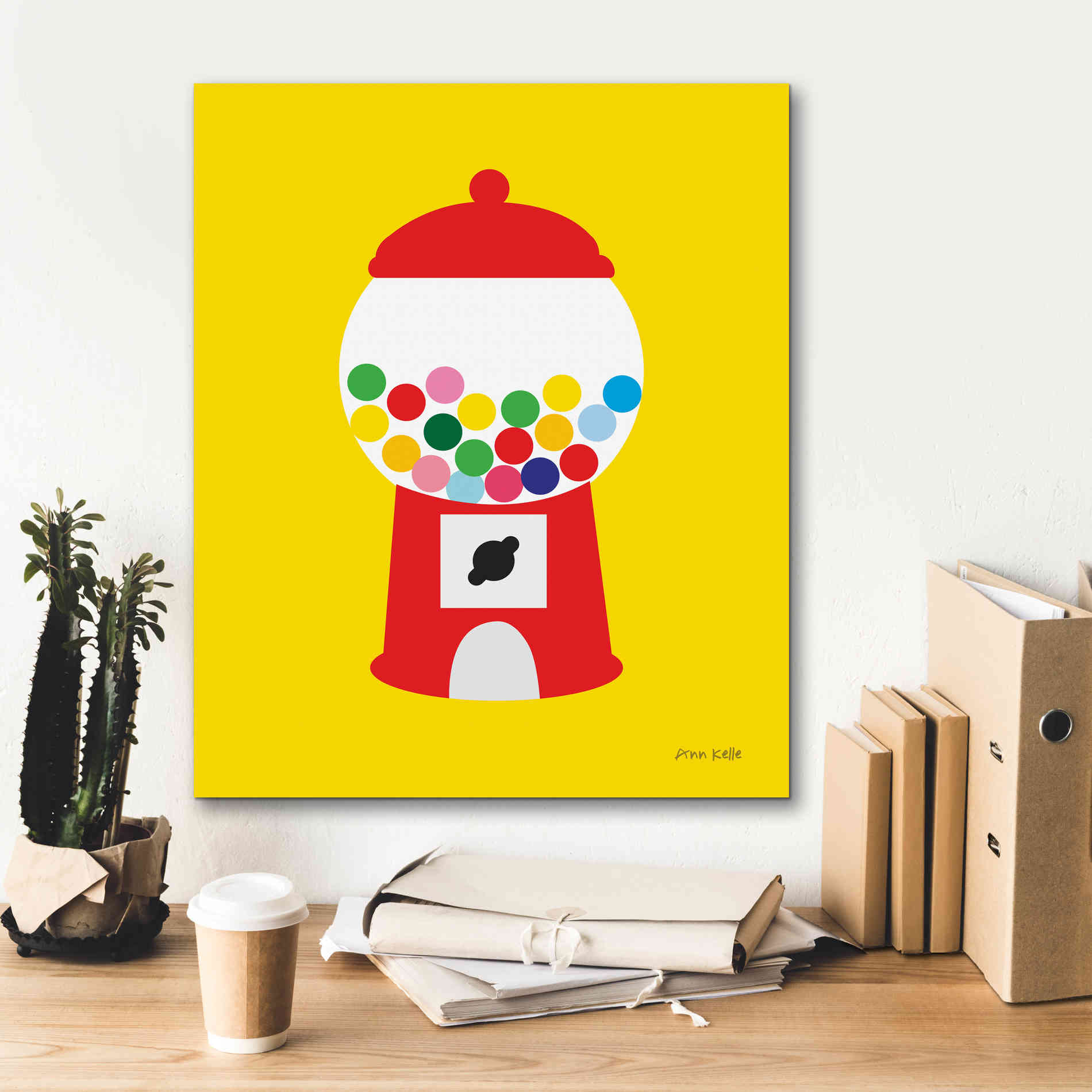 'Gumball Machine' by Ann Kelle Designs, Canvas Wall Art,20 x 24