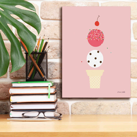 Image of 'Ice Cream and Cherry II' by Ann Kelle Designs, Canvas Wall Art,12 x 16