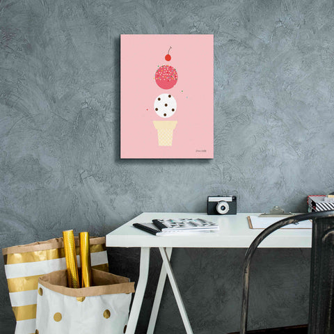 Image of 'Ice Cream and Cherry II' by Ann Kelle Designs, Canvas Wall Art,12 x 16