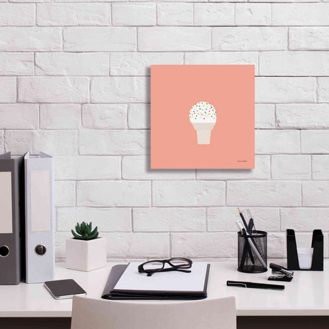 Image of 'Ice Cream Cone I' by Ann Kelle Designs, Canvas Wall Art,12 x 12