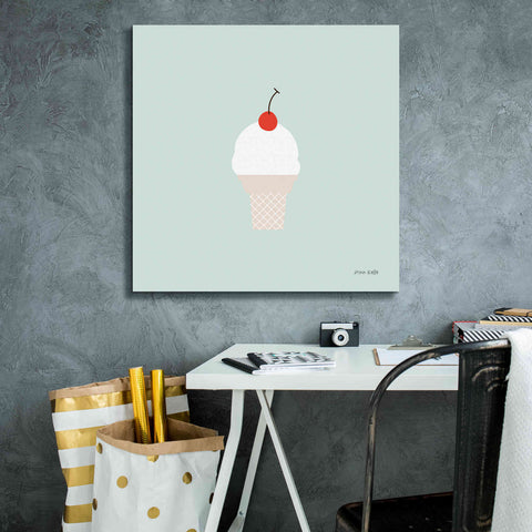 Image of 'Ice Cream Cone II' by Ann Kelle Designs, Canvas Wall Art,26 x 26