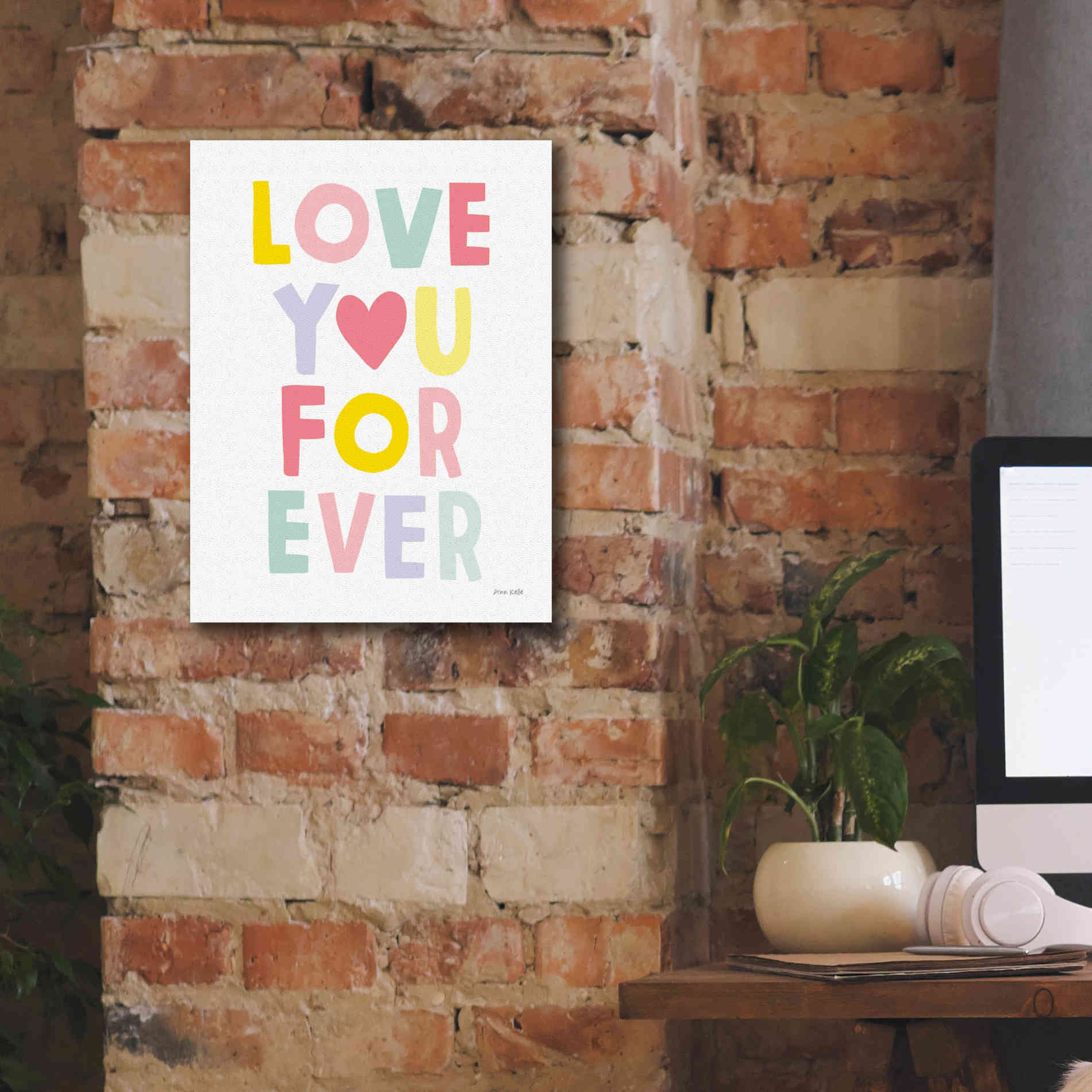 'Love You Forever' by Ann Kelle Designs, Canvas Wall Art,12 x 16