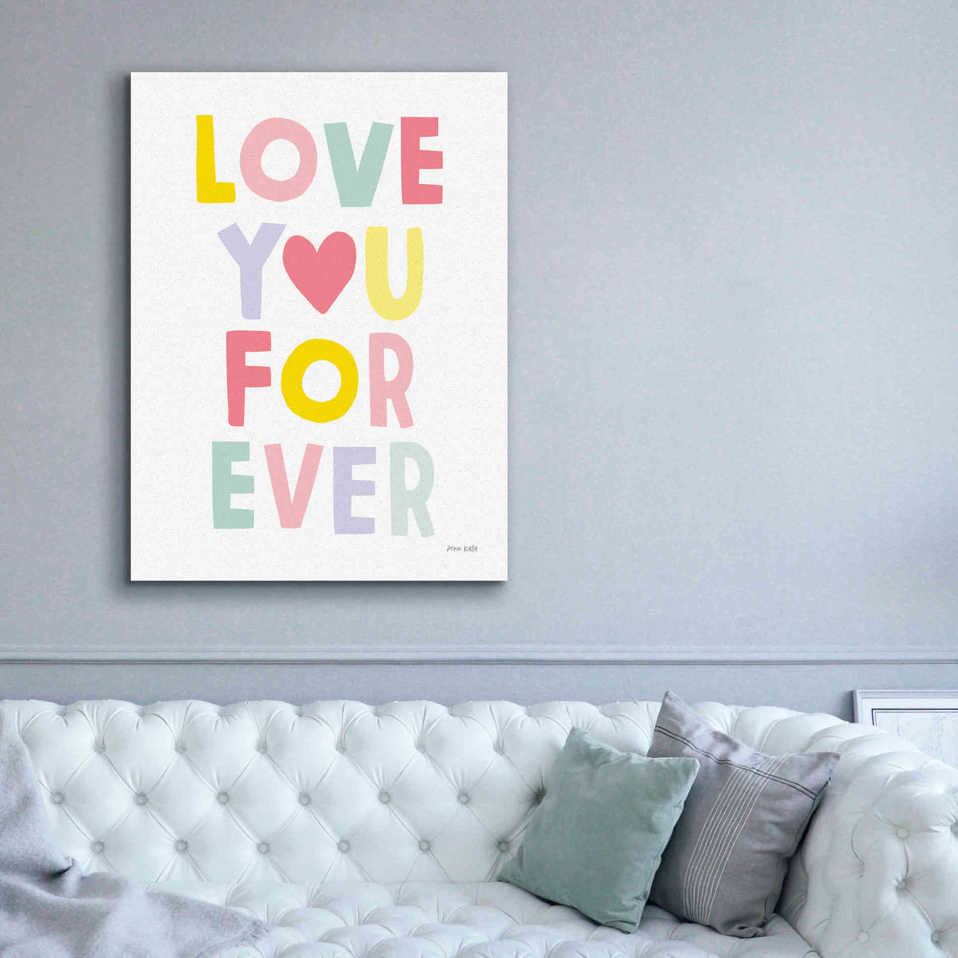'Love You Forever' by Ann Kelle Designs, Canvas Wall Art,40 x 54