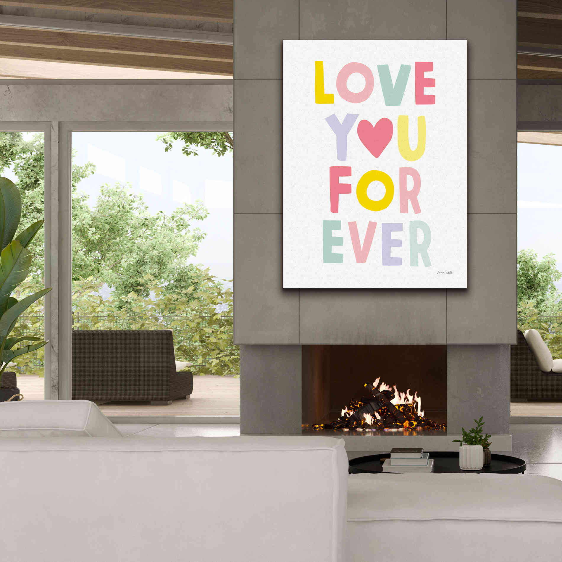 'Love You Forever' by Ann Kelle Designs, Canvas Wall Art,40 x 54