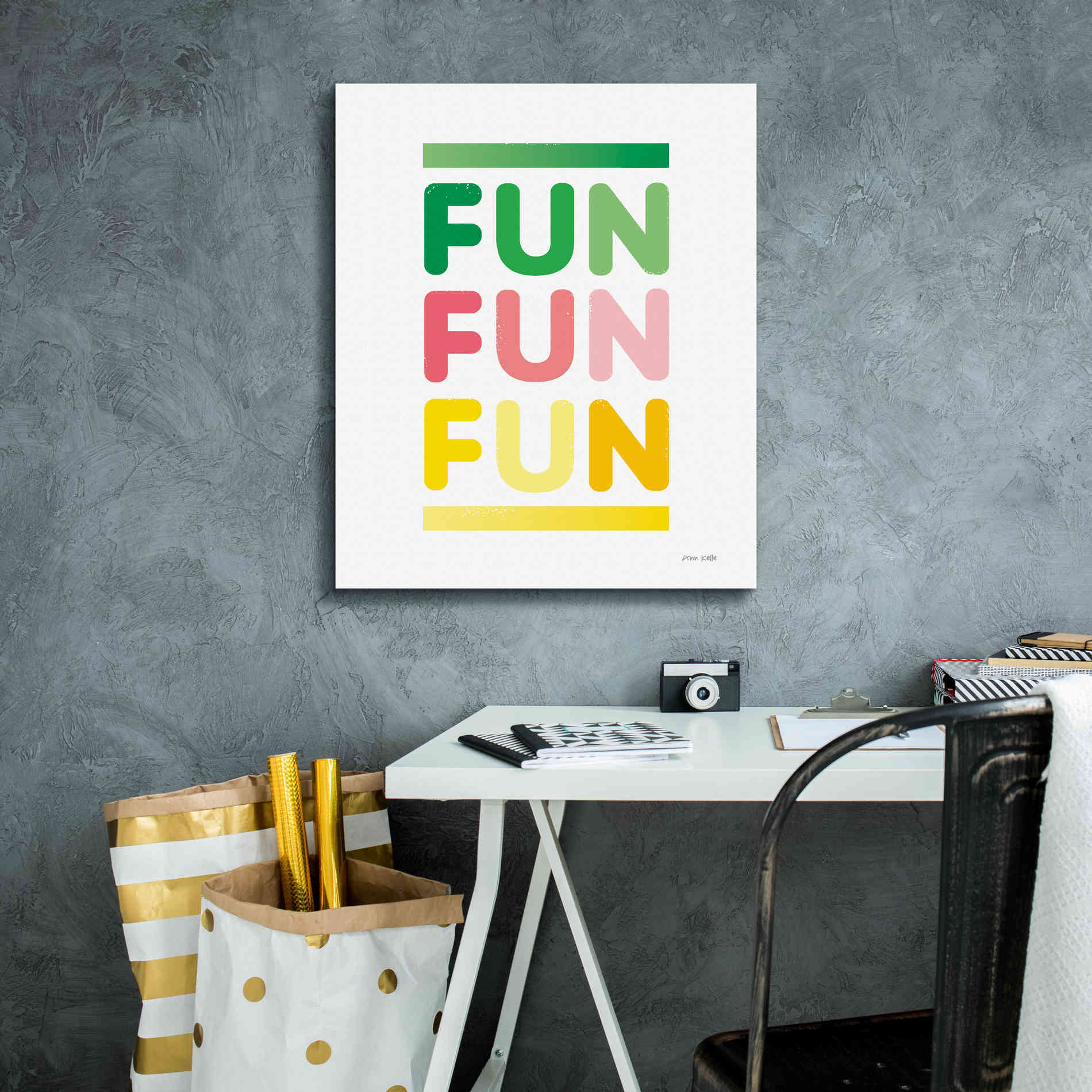 'Fun' by Ann Kelle Designs, Canvas Wall Art,20 x 24