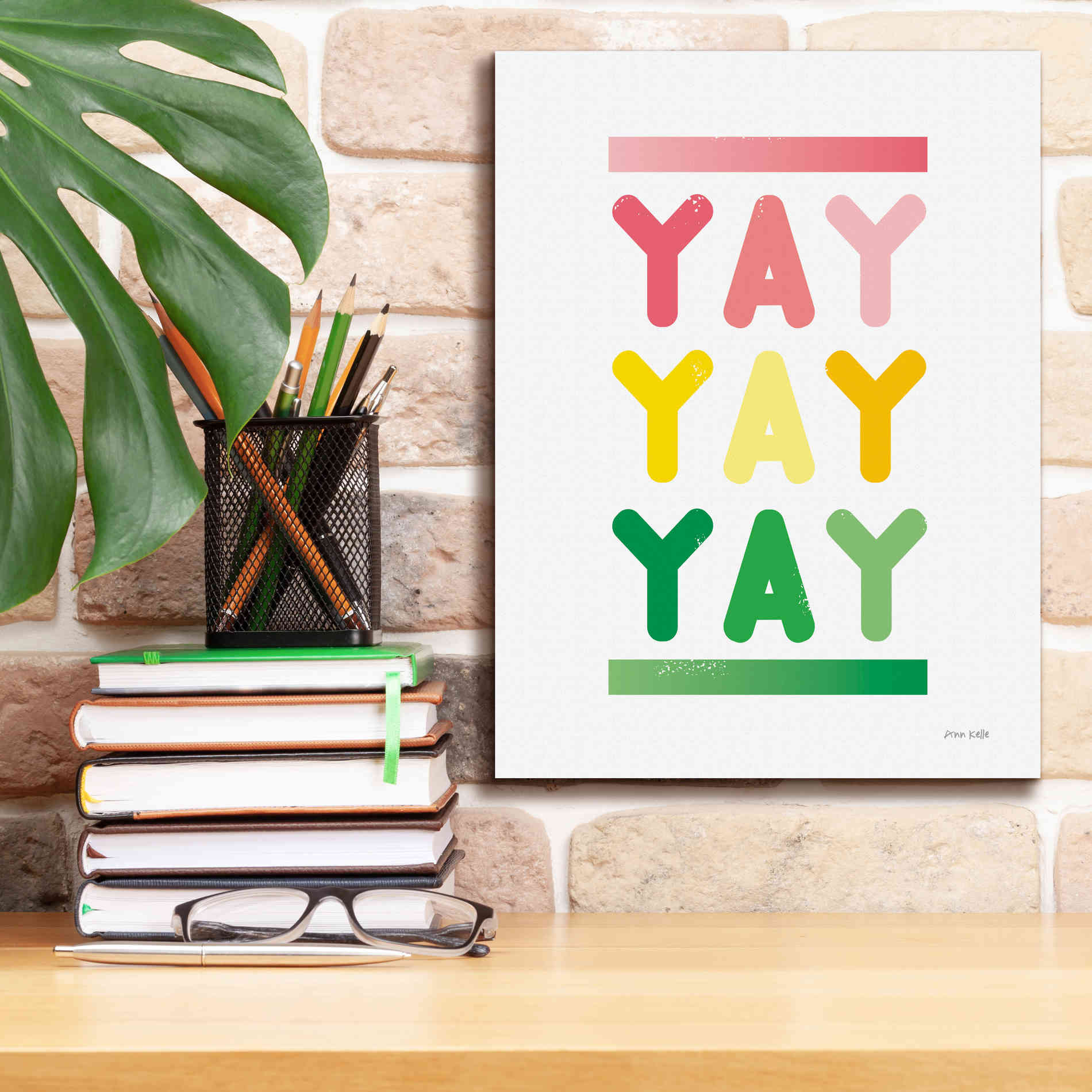 'Yay' by Ann Kelle Designs, Canvas Wall Art,12 x 16