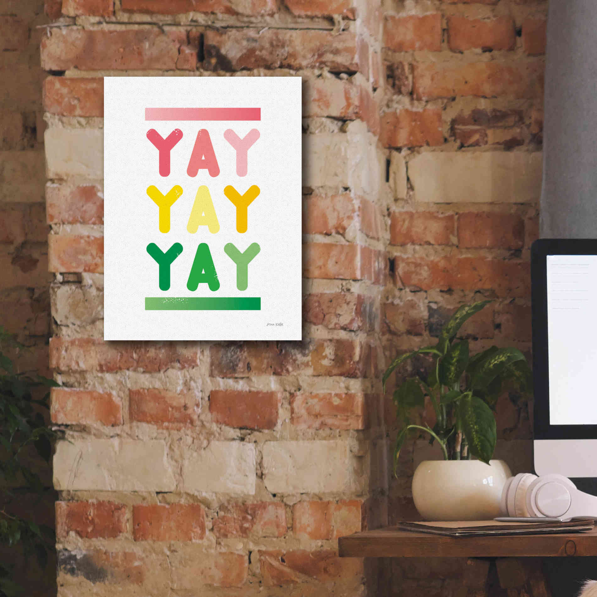 'Yay' by Ann Kelle Designs, Canvas Wall Art,12 x 16