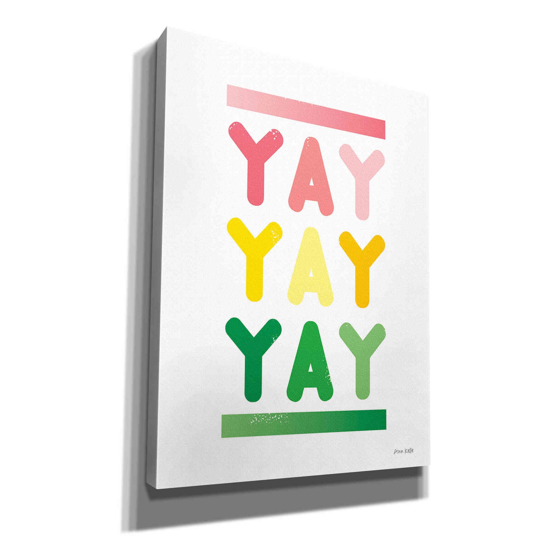 'Yay' by Ann Kelle Designs, Canvas Wall Art,12x16x1.1x0,20x24x1.1x0,26x30x1.74x0,40x54x1.74x0