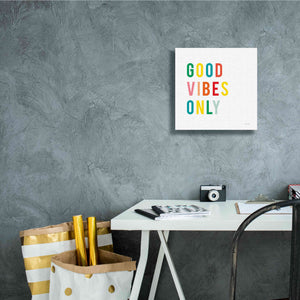 'Good Vibes Only' by Ann Kelle Designs, Canvas Wall Art,12 x 12