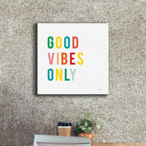 'Good Vibes Only' by Ann Kelle Designs, Canvas Wall Art,18 x 18