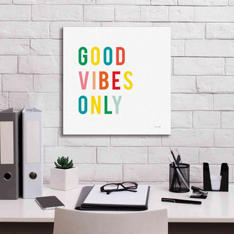 Image of 'Good Vibes Only' by Ann Kelle Designs, Canvas Wall Art,18 x 18