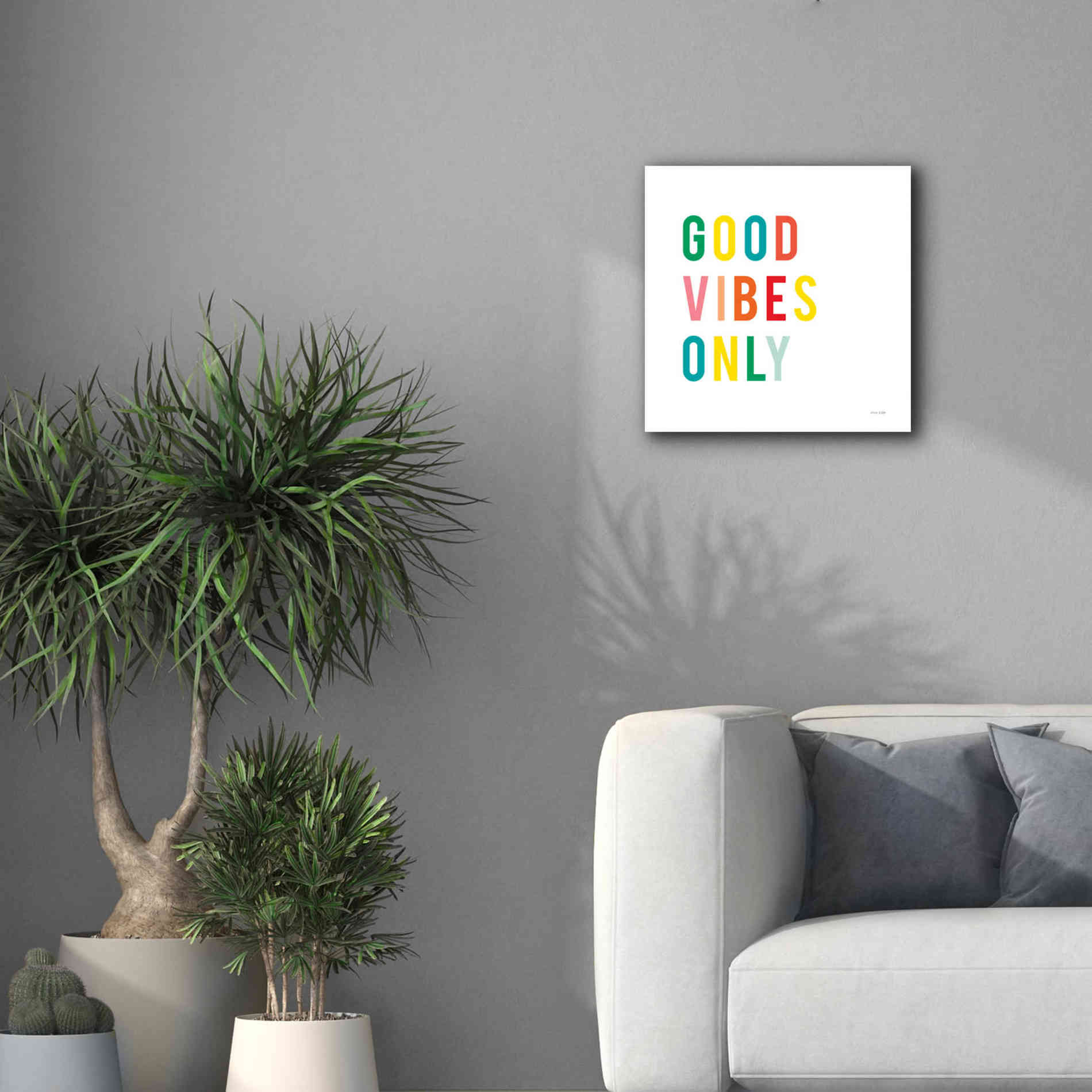 'Good Vibes Only' by Ann Kelle Designs, Canvas Wall Art,18 x 18