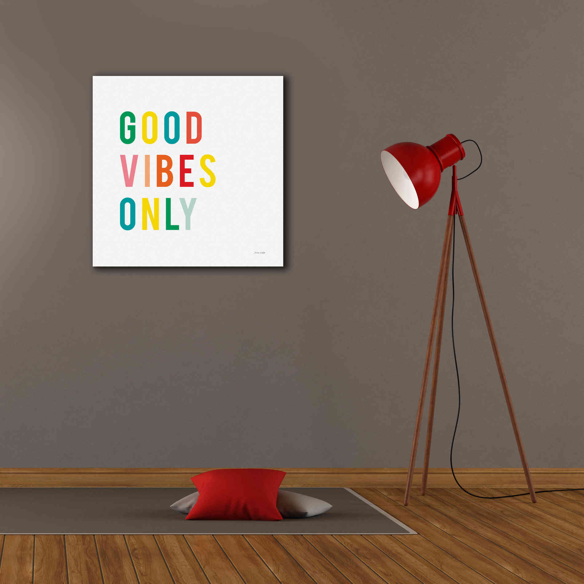 'Good Vibes Only' by Ann Kelle Designs, Canvas Wall Art,26 x 26