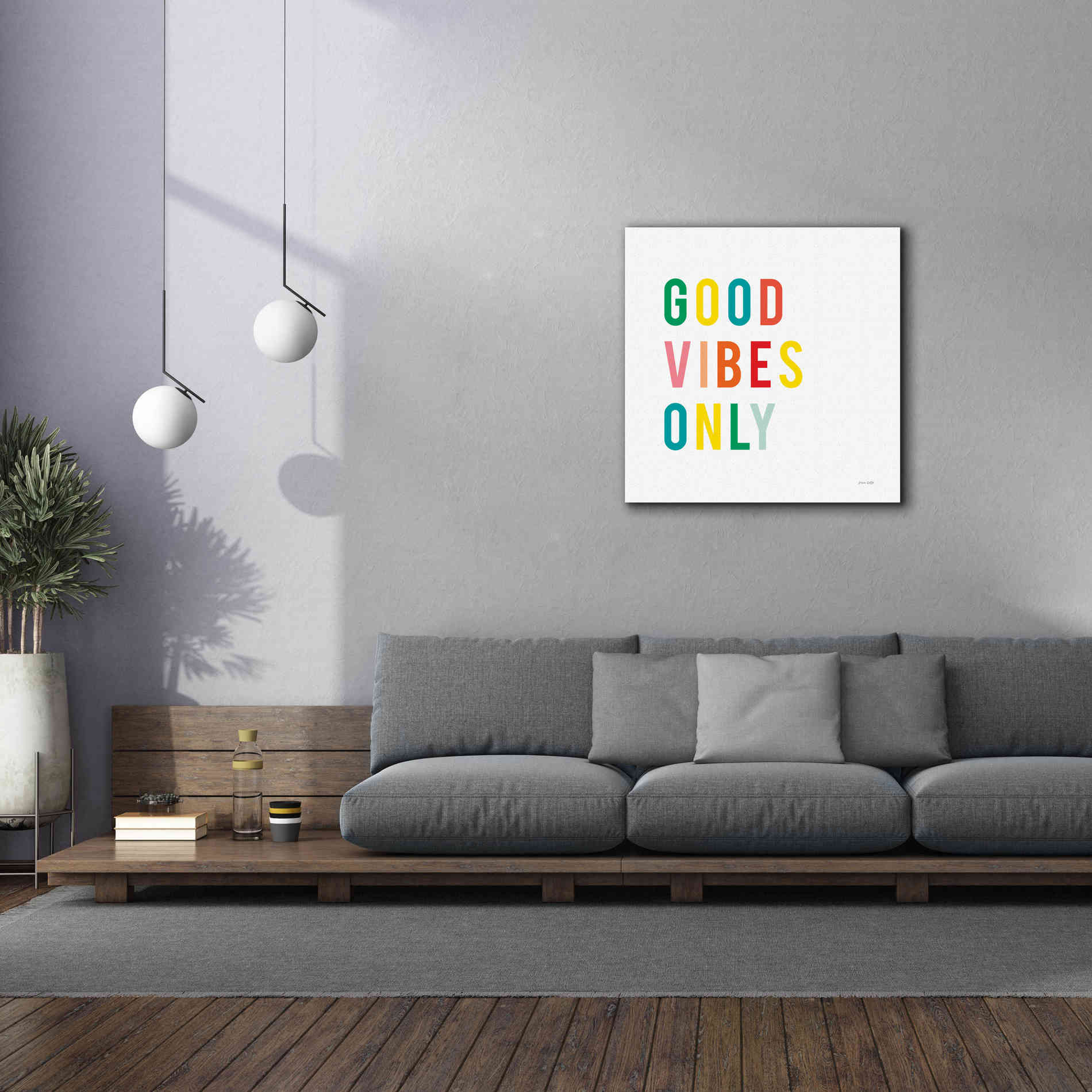 'Good Vibes Only' by Ann Kelle Designs, Canvas Wall Art,37 x 37