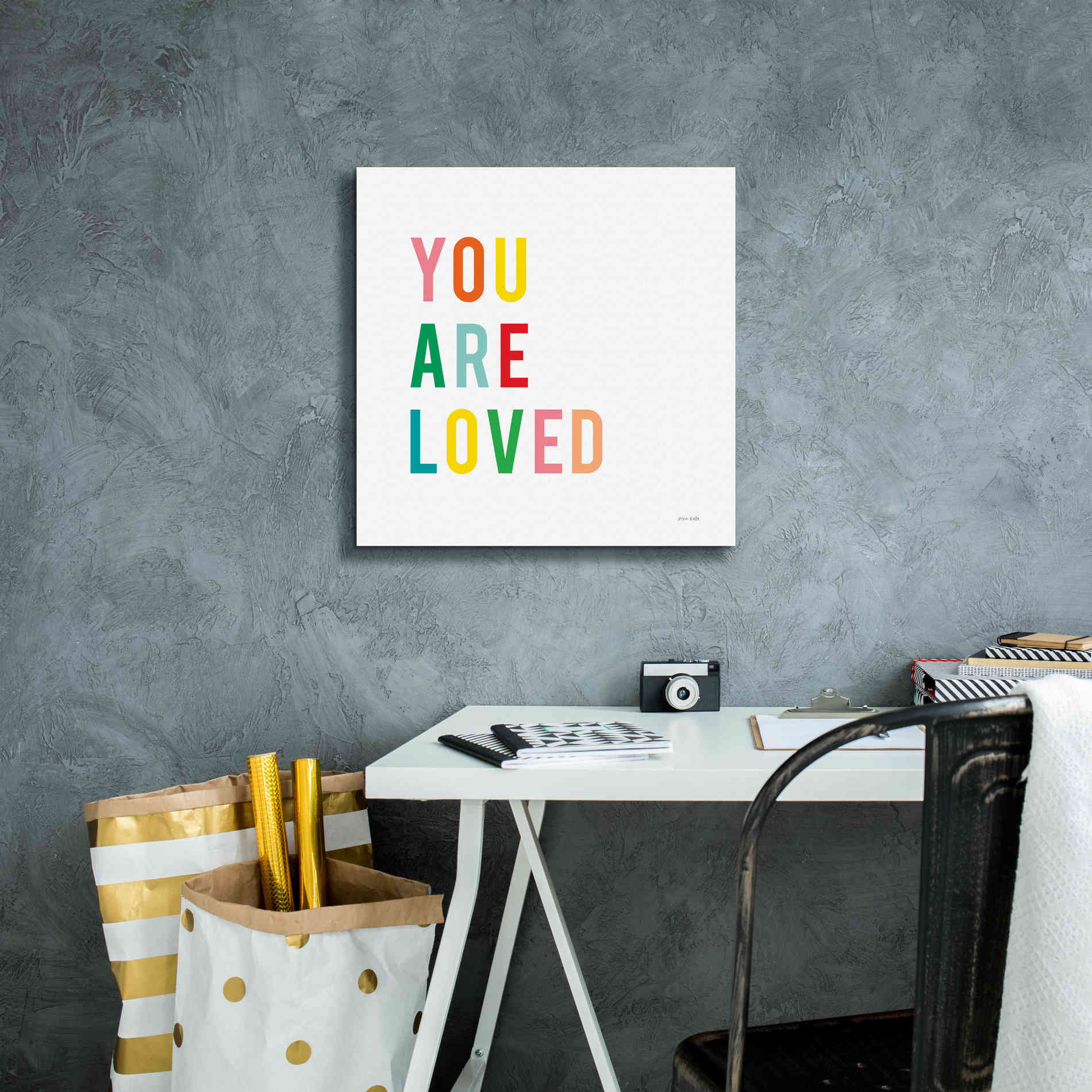 'You are Loved' by Ann Kelle Designs, Canvas Wall Art,18 x 18