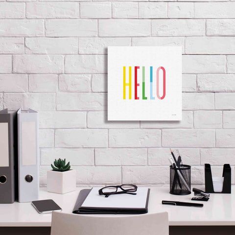 Image of 'Hello' by Ann Kelle Designs, Canvas Wall Art,12 x 12