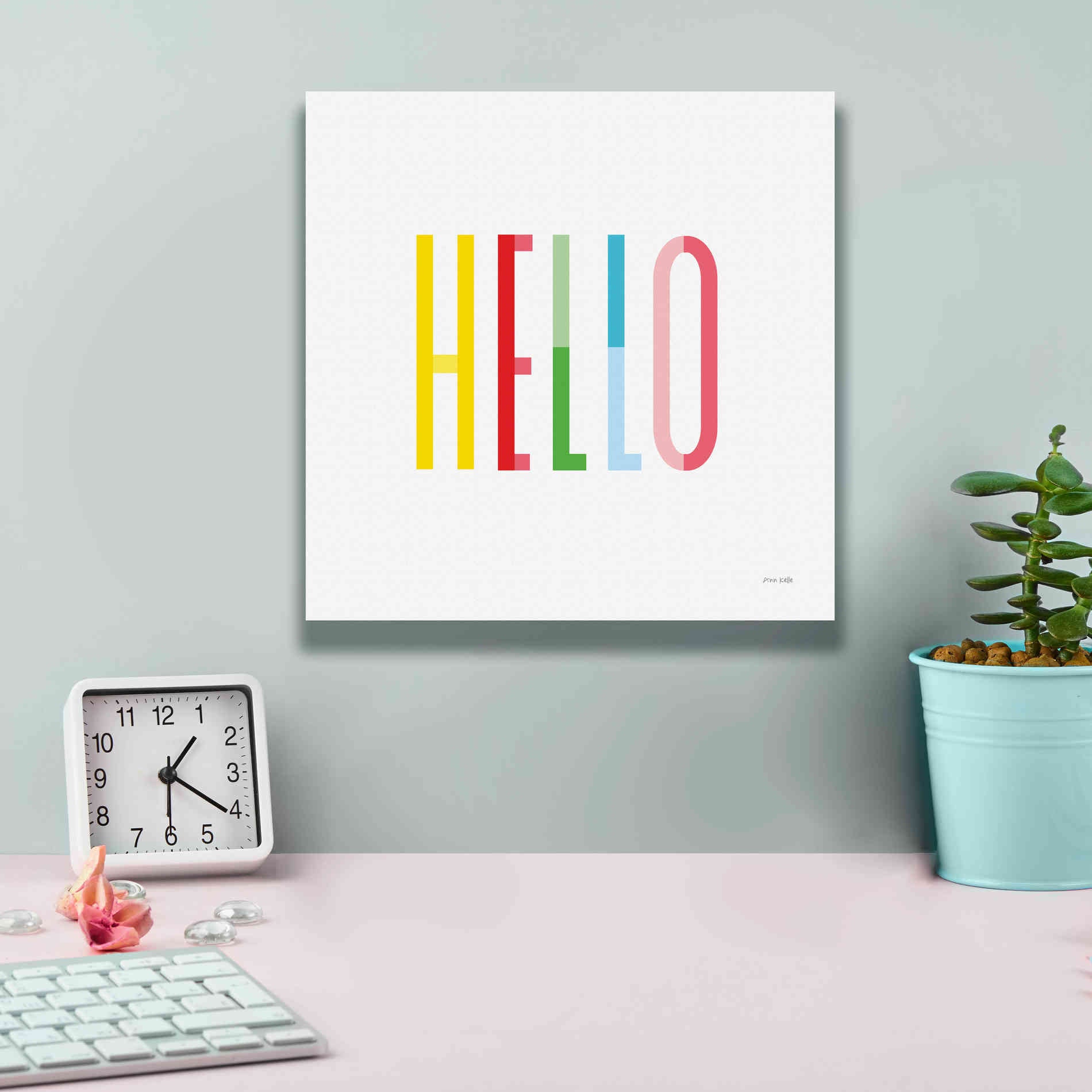 'Hello' by Ann Kelle Designs, Canvas Wall Art,12 x 12