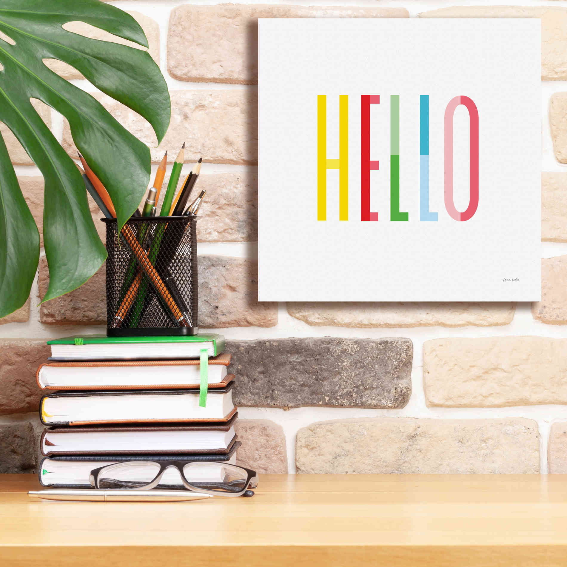 'Hello' by Ann Kelle Designs, Canvas Wall Art,12 x 12