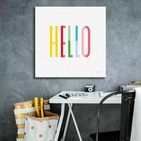 Image of 'Hello' by Ann Kelle Designs, Canvas Wall Art,26 x 26