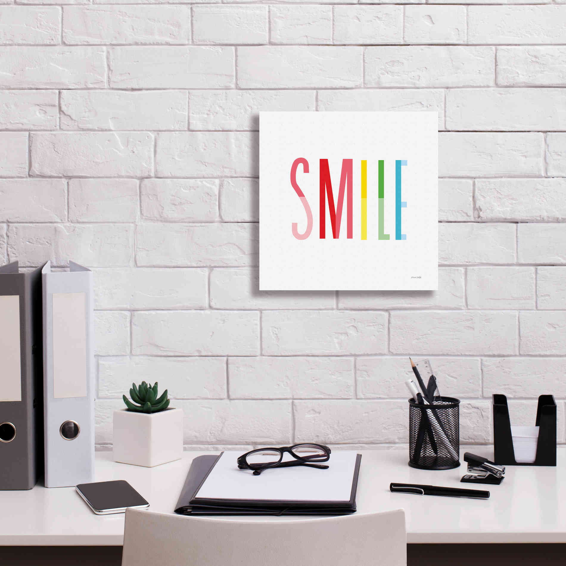 'Smile' by Ann Kelle Designs, Canvas Wall Art,12 x 12