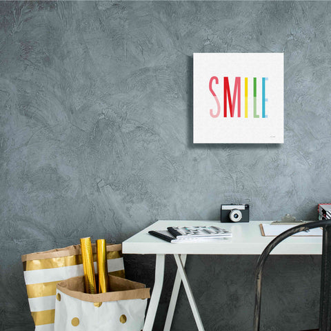 Image of 'Smile' by Ann Kelle Designs, Canvas Wall Art,12 x 12
