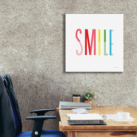 Image of 'Smile' by Ann Kelle Designs, Canvas Wall Art,26 x 26