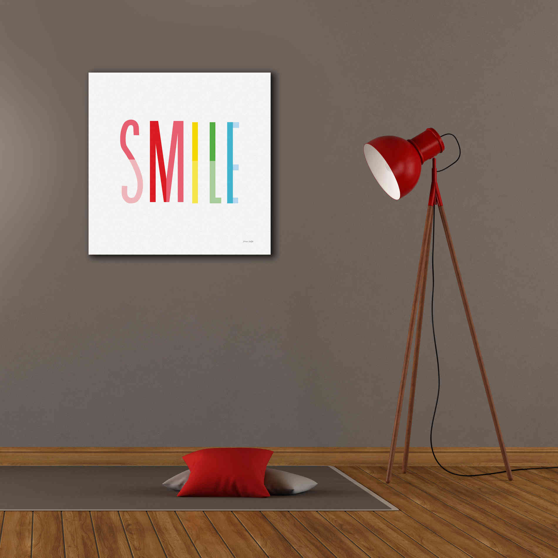 'Smile' by Ann Kelle Designs, Canvas Wall Art,26 x 26