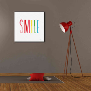 'Smile' by Ann Kelle Designs, Canvas Wall Art,26 x 26