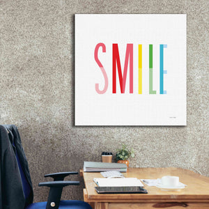 'Smile' by Ann Kelle Designs, Canvas Wall Art,37 x 37
