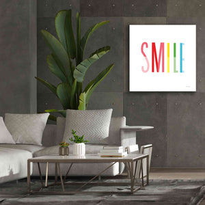 'Smile' by Ann Kelle Designs, Canvas Wall Art,37 x 37