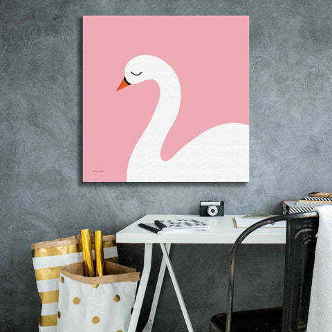 Image of 'Swan' by Ann Kelle Designs, Canvas Wall Art,26 x 26