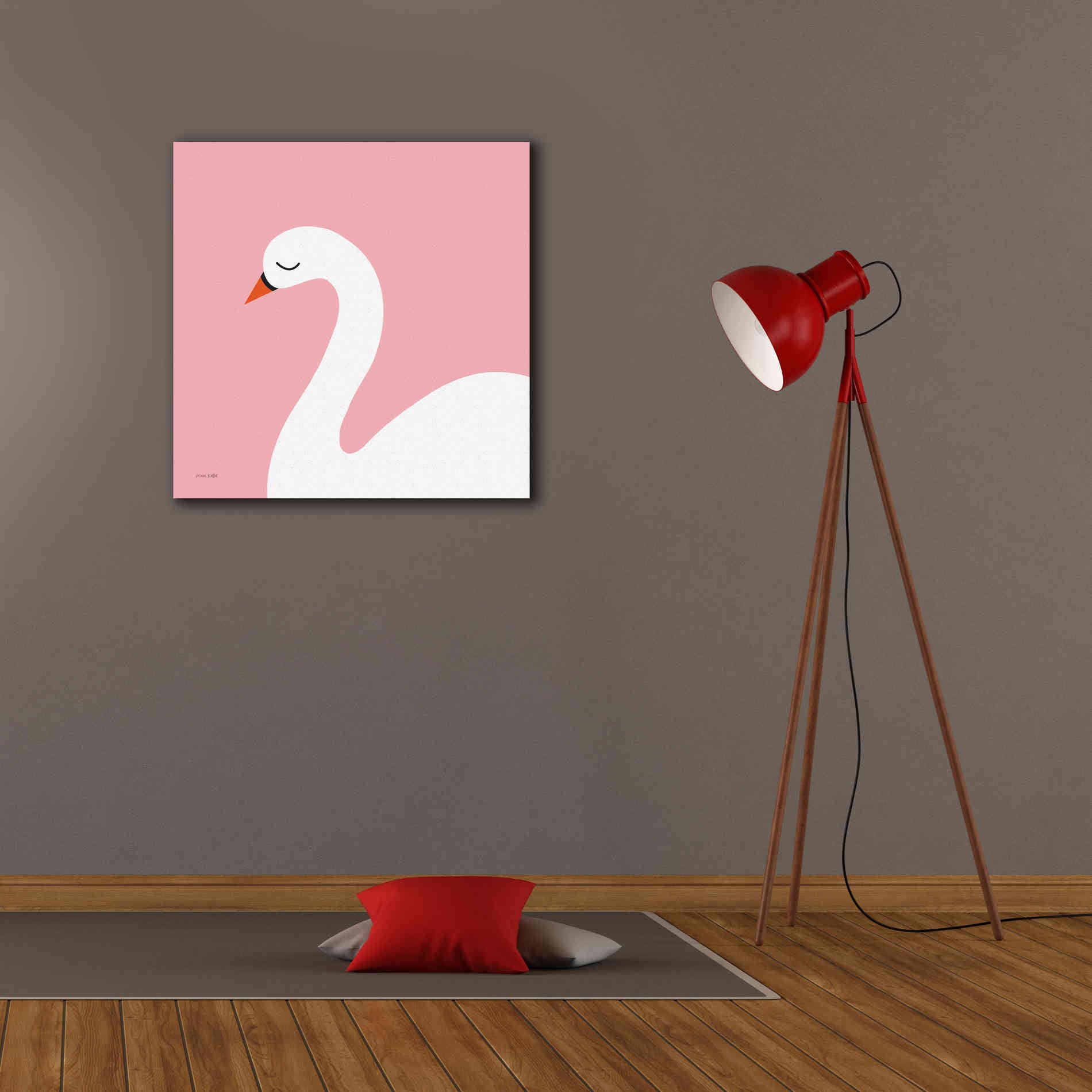 'Swan' by Ann Kelle Designs, Canvas Wall Art,26 x 26