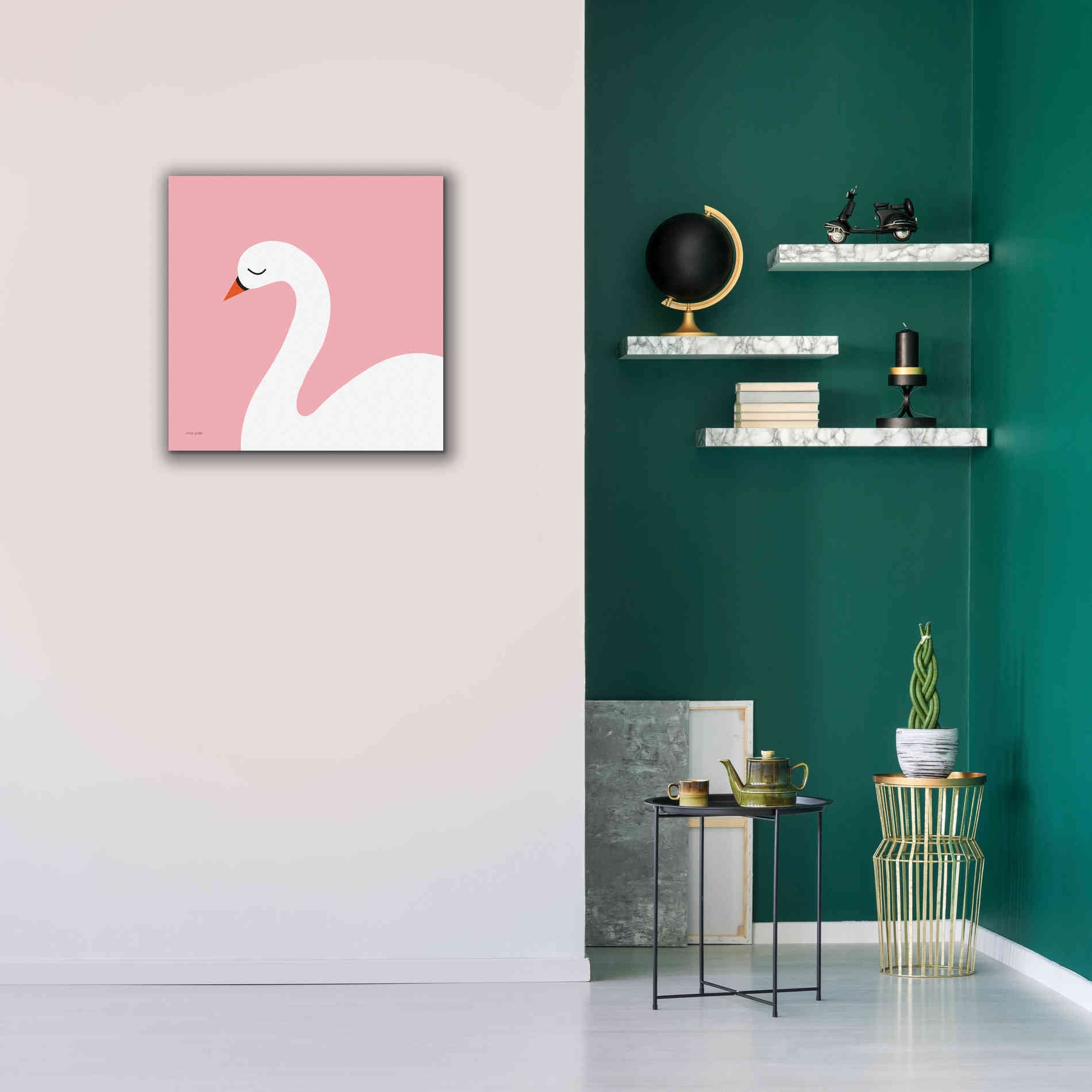 'Swan' by Ann Kelle Designs, Canvas Wall Art,26 x 26