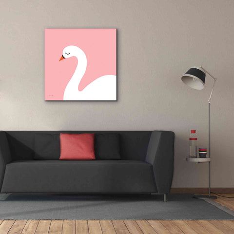 Image of 'Swan' by Ann Kelle Designs, Canvas Wall Art,37 x 37
