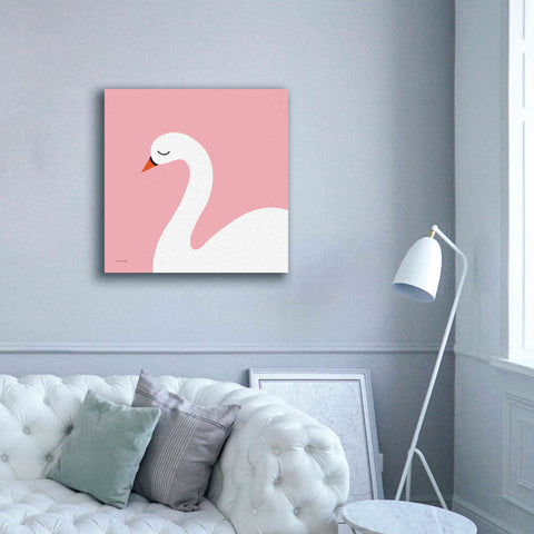 Image of 'Swan' by Ann Kelle Designs, Canvas Wall Art,37 x 37