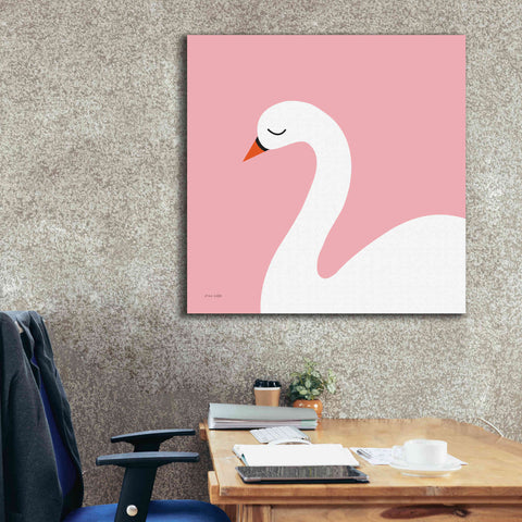 Image of 'Swan' by Ann Kelle Designs, Canvas Wall Art,37 x 37