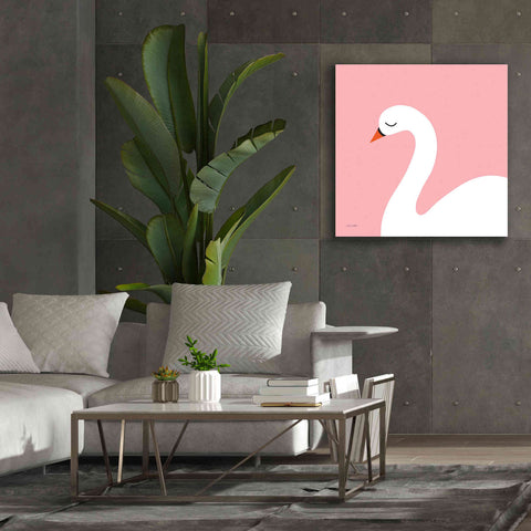 Image of 'Swan' by Ann Kelle Designs, Canvas Wall Art,37 x 37