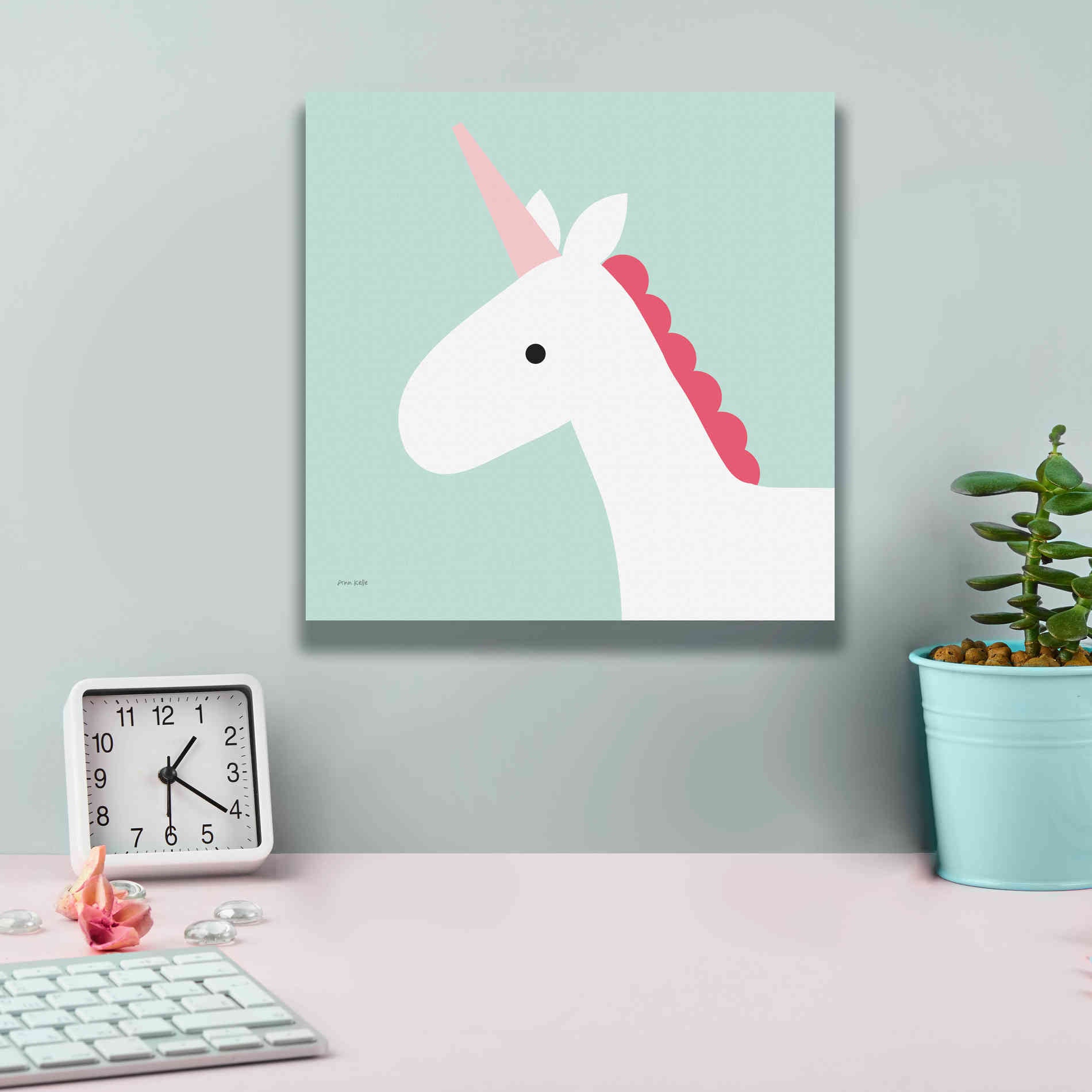 'Unicorn' by Ann Kelle Designs, Canvas Wall Art,12 x 12