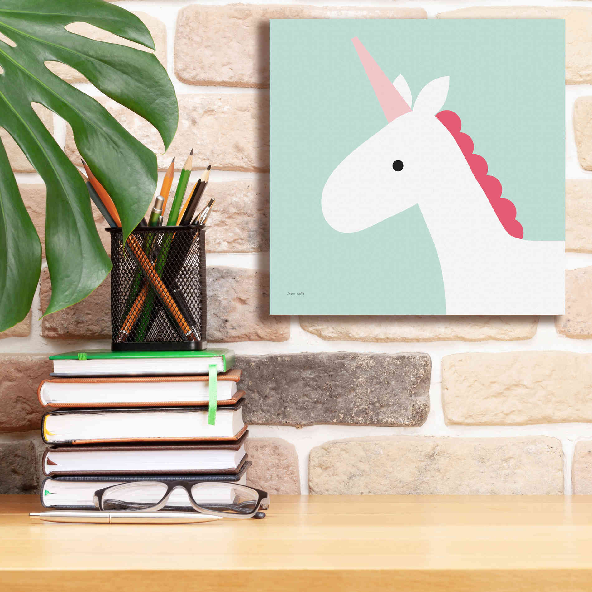 'Unicorn' by Ann Kelle Designs, Canvas Wall Art,12 x 12