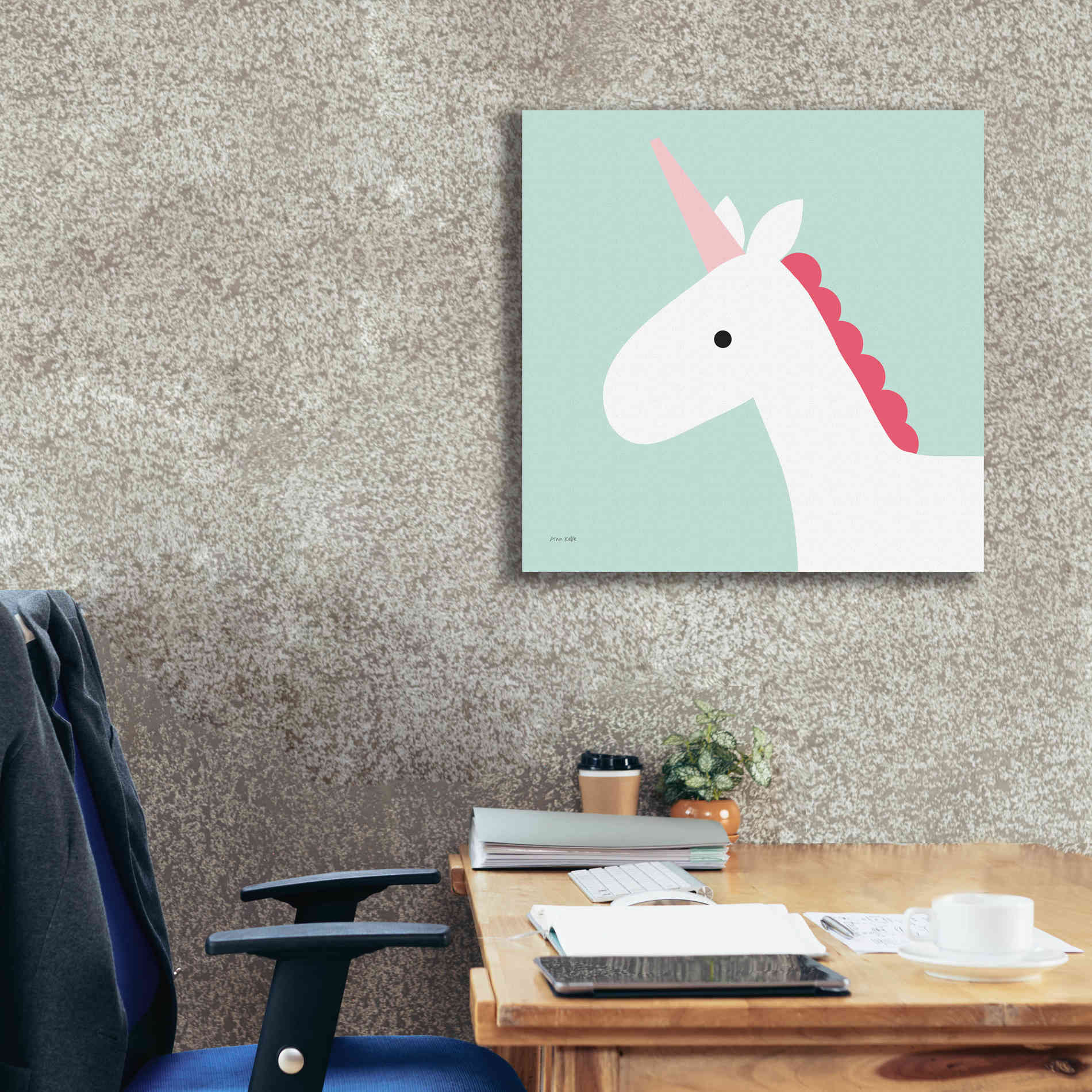 'Unicorn' by Ann Kelle Designs, Canvas Wall Art,26 x 26