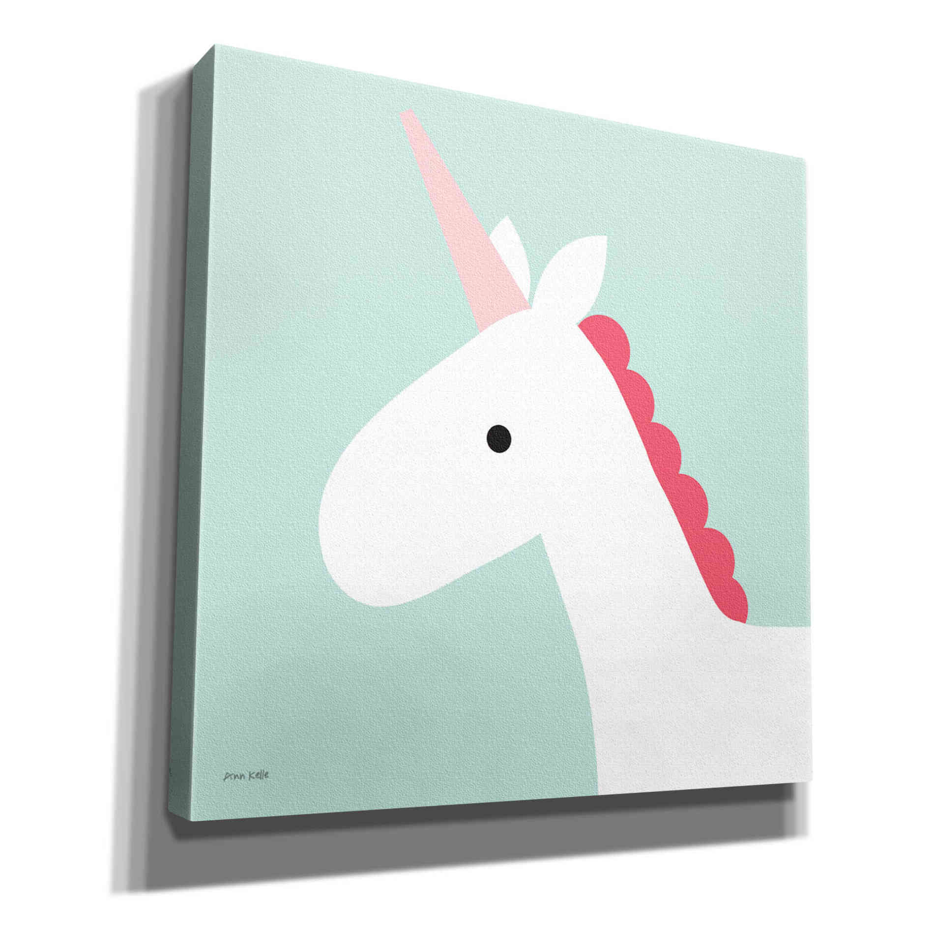 'Unicorn' by Ann Kelle Designs, Canvas Wall Art,12x12x1.1x0,18x18x1.1x0,26x26x1.74x0,37x37x1.74x0